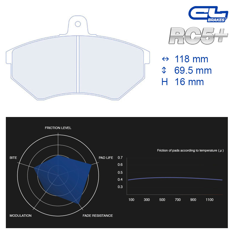 CL Brakes - Kit 4 pz. pastiglie freno (4011) - Ravasicorse
