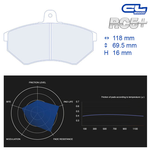 CL Brakes - Kit 4 pz. pastiglie freno (4011) - Ravasicorse