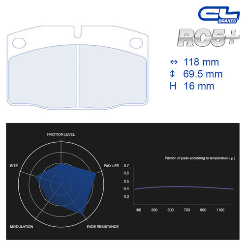 CL Brakes - Kit 4 pz. pastiglie freno (4012) - Ravasicorse