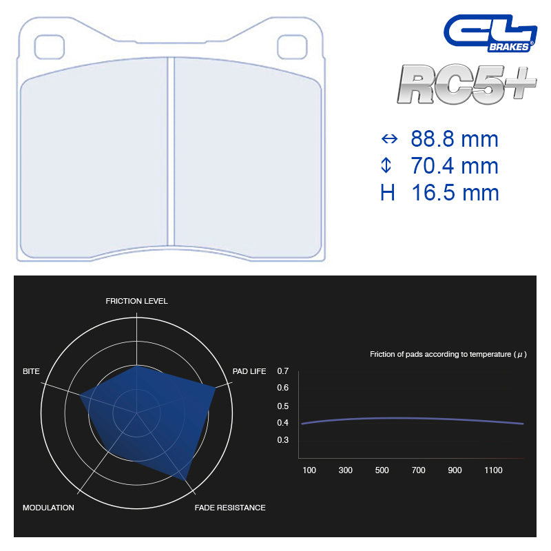 CL Brakes - Kit 4 pz. pastiglie freno (4014T16.5) - Ravasicorse