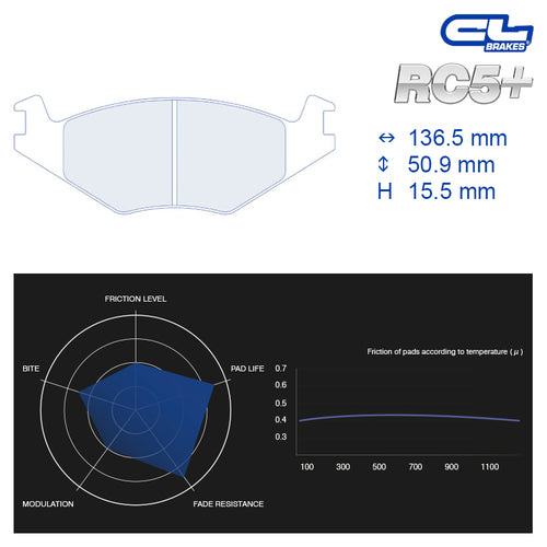 CL Brakes - Kit 4 pz. pastiglie freno (4021) - Ravasicorse