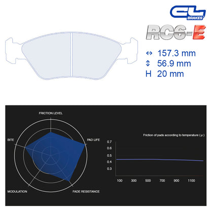 CL Brakes - Kit 4 pz. pastiglie freno (4025)