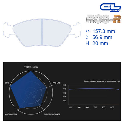 CL Brakes - Kit 4 pz. pastiglie freno (4025)