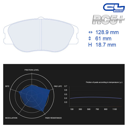 CL Brakes - Kit 4 pz. pastiglie freno (4027) - Ravasicorse