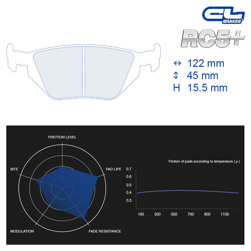 CL Brakes - Kit 4 pz. pastiglie freno (4032T15) - Ravasicorse