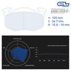 CL Brakes - Pastiglie Freno Renault Clio 1.8 16V / 2.0 Williams (4034 rear) - Ravasicorse