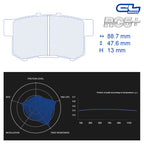 CL Brakes - Kit 4 pz. pastiglie freno x Honda Civic Type-R EP3 2.0 16V (4045) - Rear - Ravasicorse