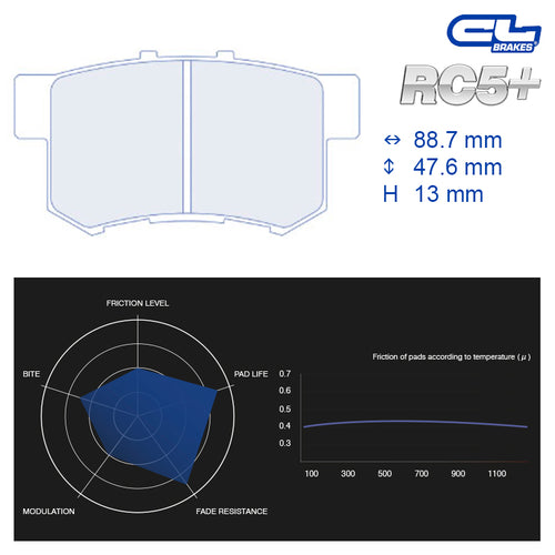 CL Brakes - Kit 4 pz. pastiglie freno x Honda Civic Type-R EP3 2.0 16V (4045) - Rear - Ravasicorse