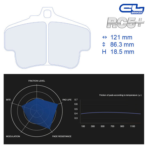 CL Brakes - Kit 4 pz. pastiglie freno (4050T18.5) - Ravasicorse