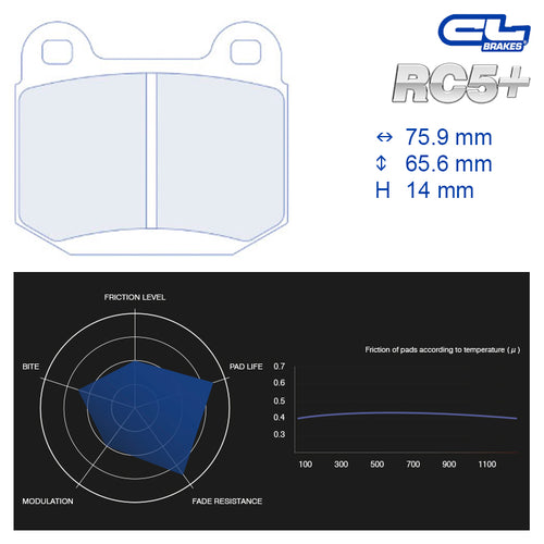 CL Brakes - Kit 4 pz. pastiglie freno (4060T14) - Ravasicorse