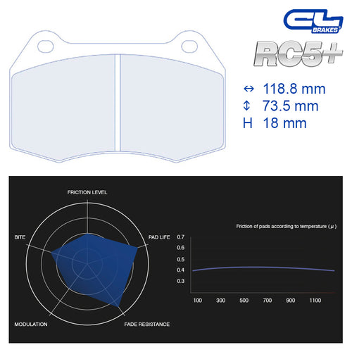 CL Brakes - Kit 4 pz. pastiglie freno (4061T18) - Ravasicorse