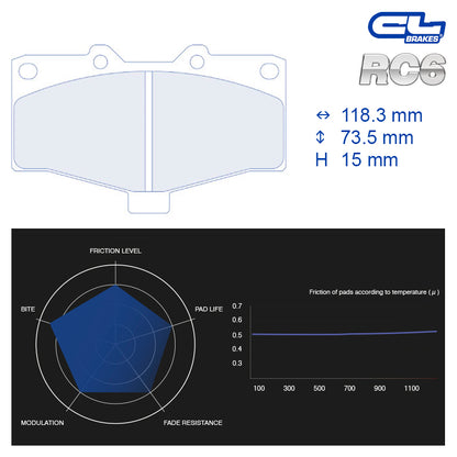 CL Brakes - Kit 4 pz. pastiglie freno (4064)