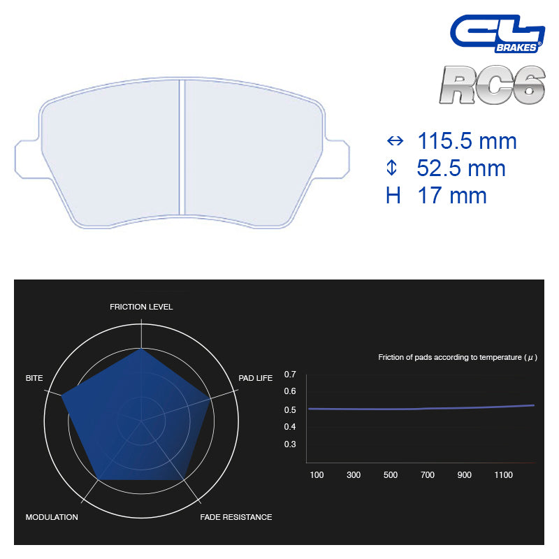 CL Brakes - Kit 4 pz. pastiglie freno (4097) - Ravasicorse