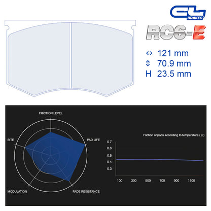 CL Brakes -  Kit 4 pcs. plaquettes de frein (4100T23.5)