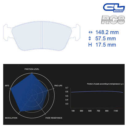 CL Brakes -  Kit 4 pcs. plaquettes de frein (4104)