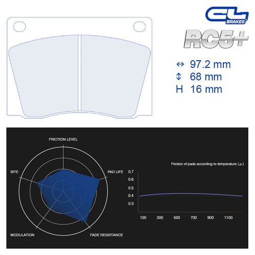 CL Brakes - Kit 4 pz. pastiglie freno (4114T16) - Ravasicorse