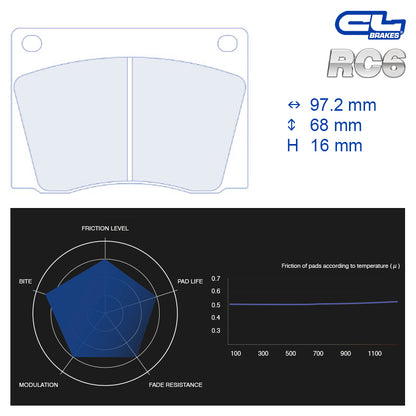 CL Brakes -  Kit 4 pcs. plaquettes de frein (4114T16)