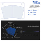 CL Brakes - Kit 4 pz. pastiglie freno (4114T22) - Ravasicorse