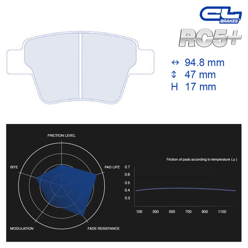 CL Brakes - Kit 4 pz. pastiglie freno (4123) - Ravasicorse