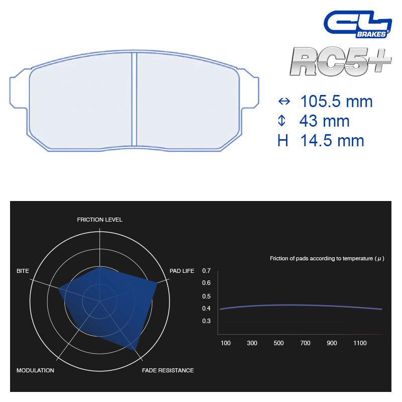 CL Brakes -  Kit 4 pcs. plaquettes de frein (4129)