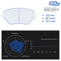 CL Brakes - Kit 4 pz. pastiglie freno (4133) - Ravasicorse