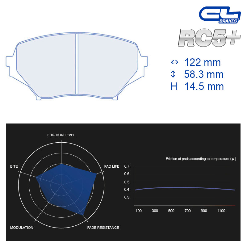 CL Brakes -  Kit 4 pcs. plaquettes de frein (4133)