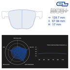 CL Brakes - Kit 4 pz. pastiglie freno (4161) - Ravasicorse