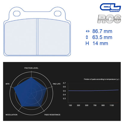 CL Brakes -  Kit 4 pcs. plaquettes de frein (4164)