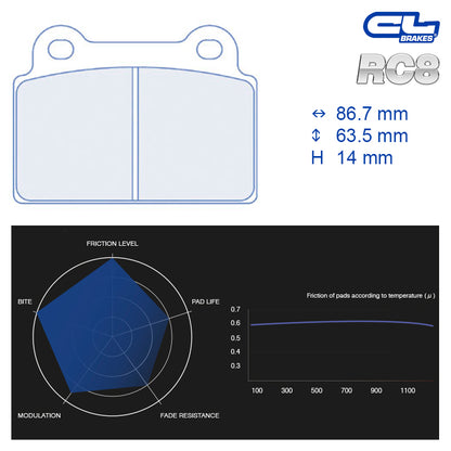 CL Brakes -  Kit 4 pcs. plaquettes de frein (4164)