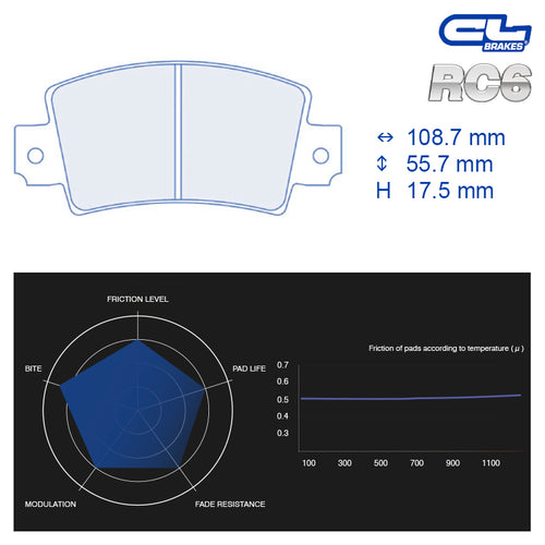 CL Brakes - Kit 4 pz. pastiglie freno (4165) - Ravasicorse