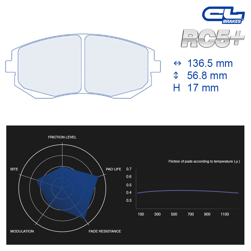 CL Brakes -  Kit 4 pcs. plaquettes de frein (4166)