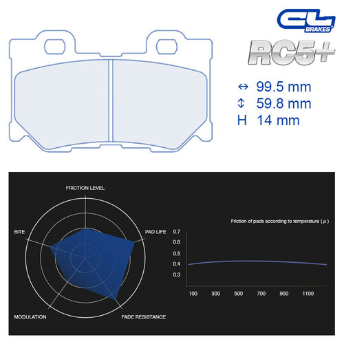 CL Brakes - Kit 4 pz. pastiglie freno (4171) - Ravasicorse
