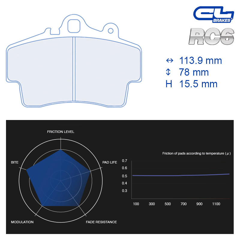 CL Brakes - Kit 4 pz. pastiglie freno (4189) - Ravasicorse