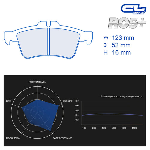 CL Brakes - Kit 4 pz. pastiglie freno (4212) - Ravasicorse