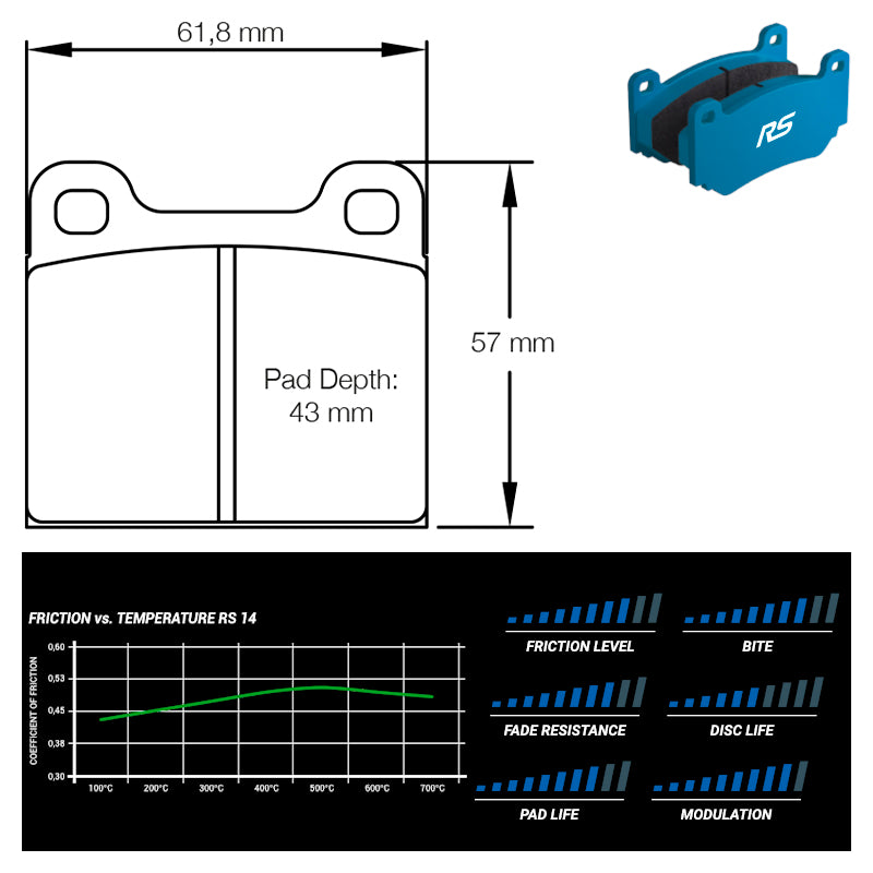 Pagid - Pastiglie freno Porsche 356 1.6 C/SC (4304) - Front