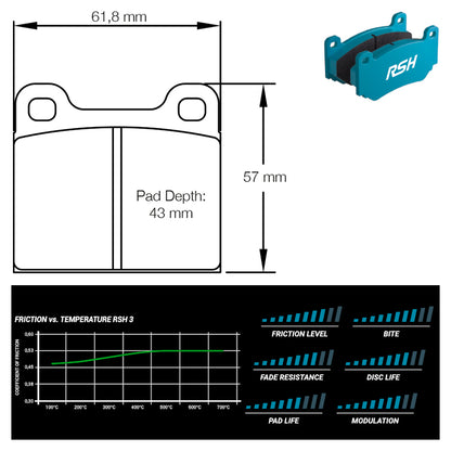 Pagid - Pastiglie freno Opel Kadett B 1.5/1.9/ Kadett C (4304) - Front