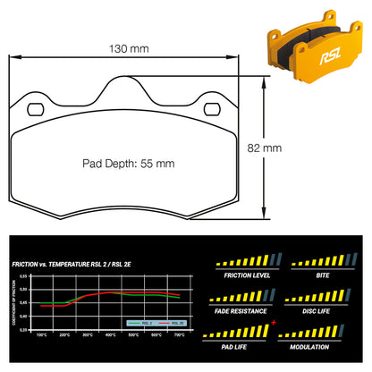 Pagid - Pastiglie freno McLaren 570S GT4 [race car] (wider front caliper) (4345) - Rear