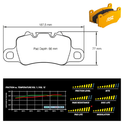 Pagid - Pastiglie freno Porsche 718 Cayman GT4 4.0 [982] [cast iron brakes] (4925) - Rear