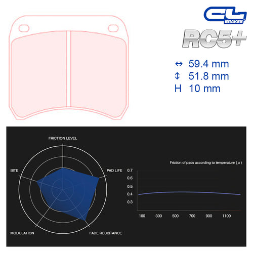 CL Brakes - Kit 4 pz. pastiglie freno (5000W38T10) - Ravasicorse