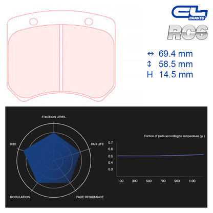 CL Brakes -  Kit 4 pcs. plaquettes de frein (5001W43T14)