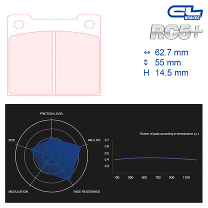 CL Brakes -  Kit 4 pcs. plaquettes de frein (5002W43T14.5)