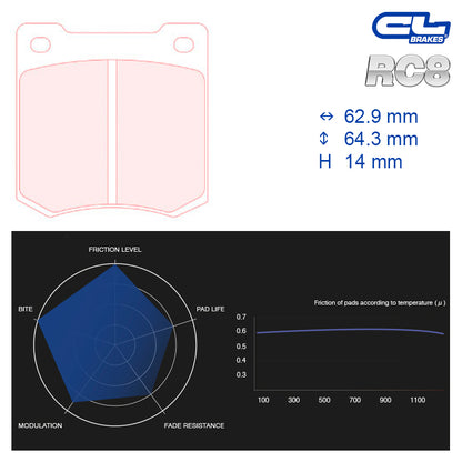 CL Brakes -  Kit 4 pcs. plaquettes de frein (5002W48T14)