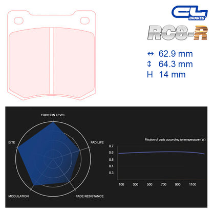 CL Brakes -  Kit 4 pcs. plaquettes de frein (5002W48T14)