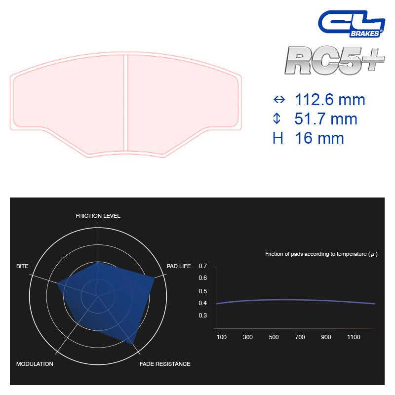 CL Brakes -  Kit 4 pcs. plaquettes de frein (5003W48T16)