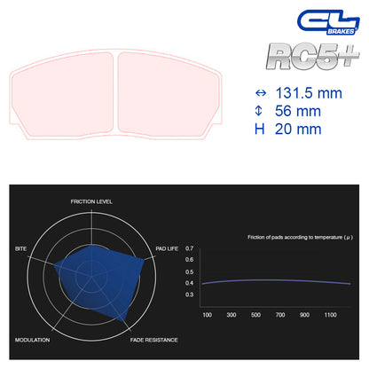 CL Brakes -  Kit 4 pcs. plaquettes de frein (5004W50T20)