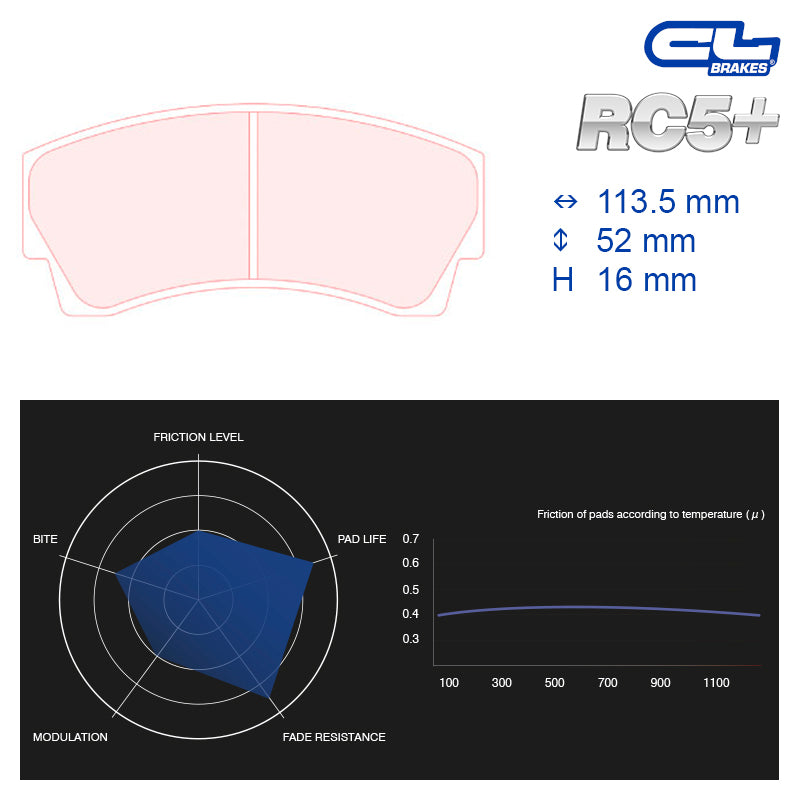 CL Brakes -  Kit 4 pcs. plaquettes de frein (5007W43T16)