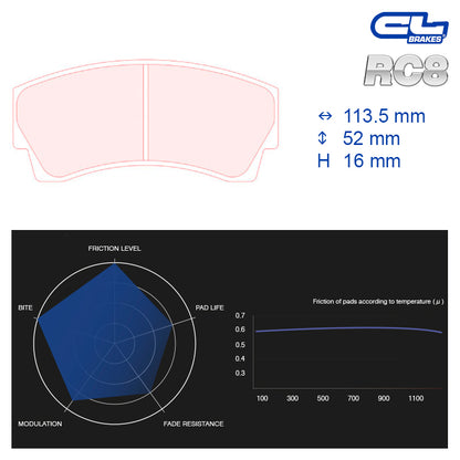 CL Brakes -  Kit 4 pcs. plaquettes de frein (5007W43T16)