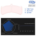 CL Brakes - Kit 4 pz. pastiglie freno (5009W46T25) - Ravasicorse