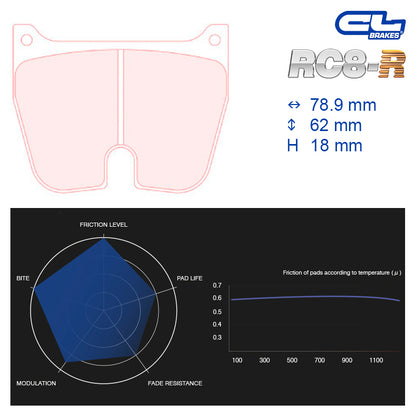 CL Brakes -  Kit 8 pcs. plaquettes de frein (5013W52T18)