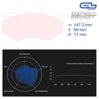 CL Brakes - Kit 4 pz. pastiglie freno (5015W58T17) - Ravasicorse